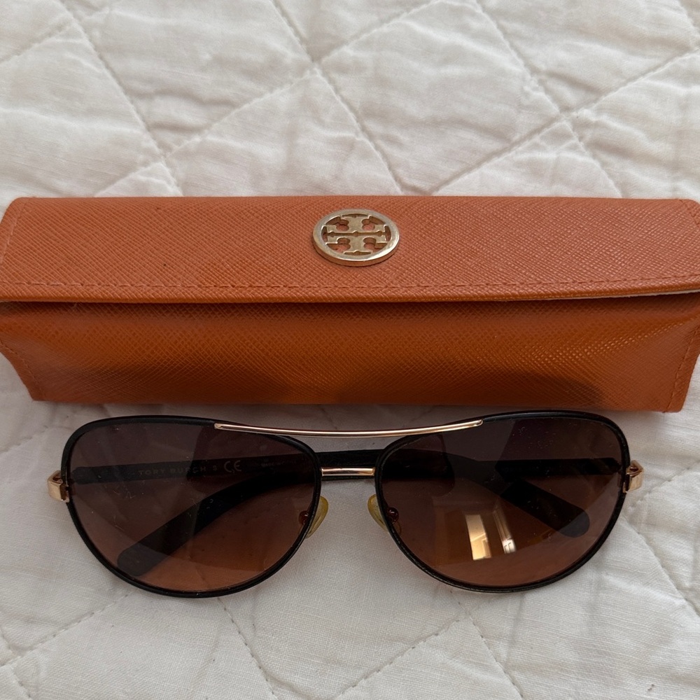 Tory Burch Brown Sunglasses with Orange Case